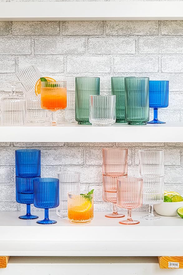 Abode Homewares Mesa 22 oz Durable Acrylic Jumbo Drinking Glasses, - Image 5