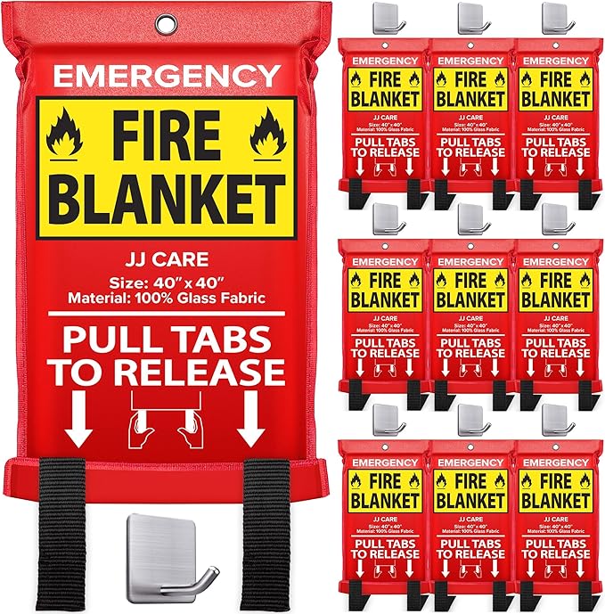JJ CARE Fire Blanket – 10 Packs by JJCARE