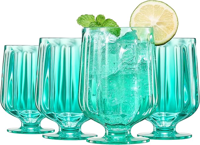 15oz Unbreakable Premium Drinking Glasses Set of 4 by Khen