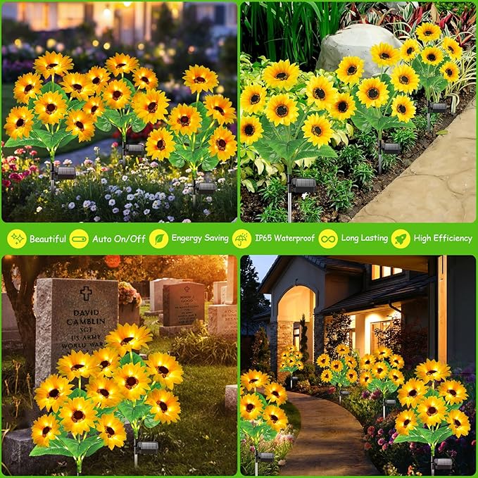 Solar Lights Outdoor Garden Decor, Upgraded 6 Pack - Image 6