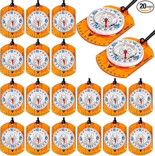 20 Pcs Acrylic Orienteering Compass Hiking Backpacking Survival Reliable by Unknown