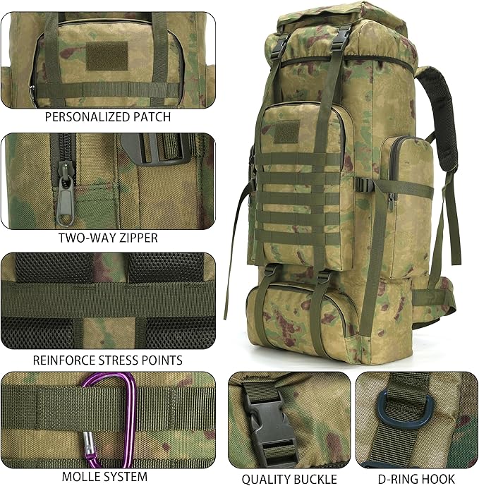 Hiking Backpack for Men 70L/100L Camping Backpack Military Rucksack Molle 3 - Image 6