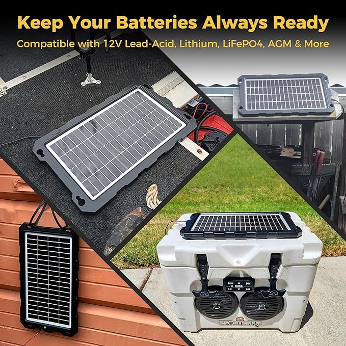 SUNAPEX 12V Solar Battery Charge: 10W Waterproof Portable Solar Panel Kit - Image 6