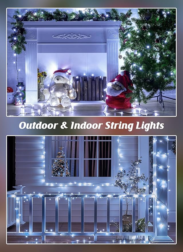 Brightown 2 Pack Solar Christmas Lights Outdoor, Total 92FT 240 LED Solar - Image 3