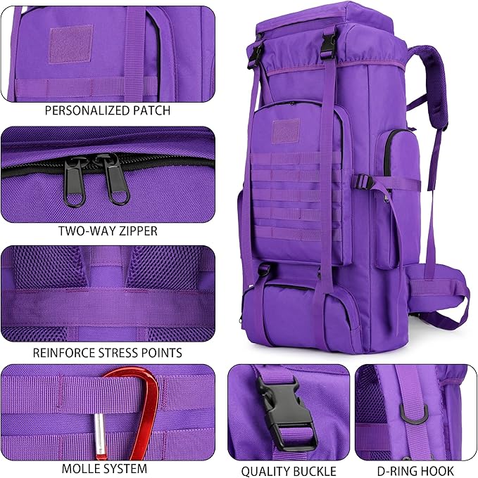 Hiking Backpack for Men 70L/100L Camping Backpack Military Rucksack Molle 3 - Image 5