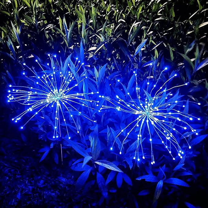 JJGoo Solar Firework Lights, 2 Pack 180 LEDs 2 Lighting Modes Solar Lights - Image 2