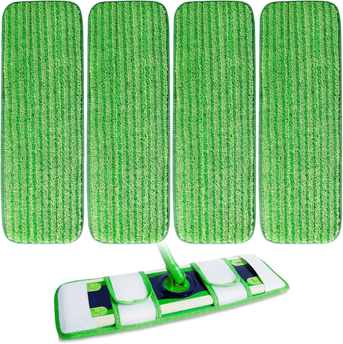 KEEPOW XL Wet Pads Refills for Swiffer XL, Wet Mopping Cloths for Swiffer XL Mop, Reusable Microfiber Mop Pads for Hardwood Floor, 4 Pack