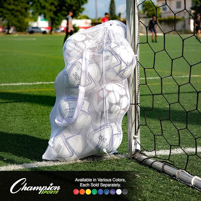 Champion Sports Mesh Equipment Bag – Heavy-Duty Nylon Drawstring Bag - Image 7