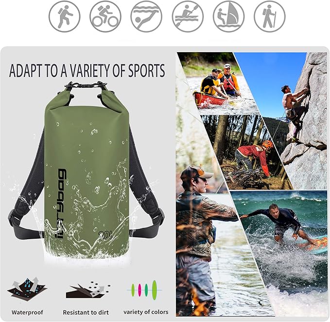 IDRYBAG Dry Bag for Kayaking Waterproof 2L/5L/10L/15L/20L, Small Dry Sack - Image 5