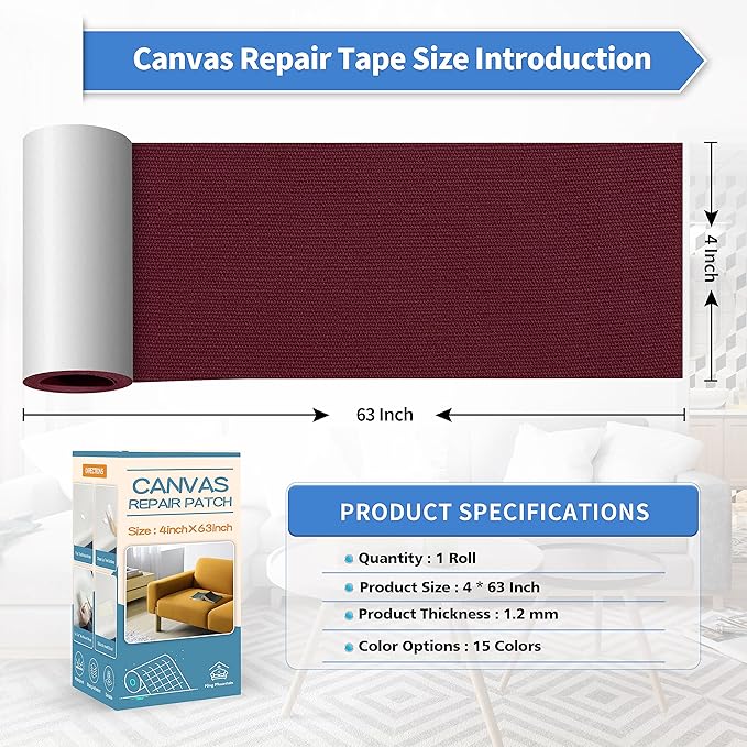 KING MOUNTAIN Canvas Repair Tape, Outdoor Gear Patch, 4×63 Inches, Waterproof - Image 4