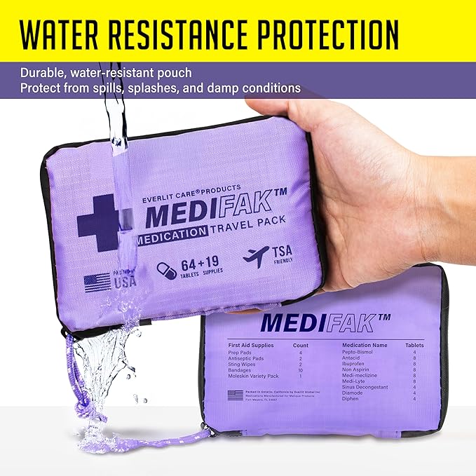 EVERLIT CARE Travel Essential Medicine First Aid Kit I Bonus Medical Supplies I - Image 7