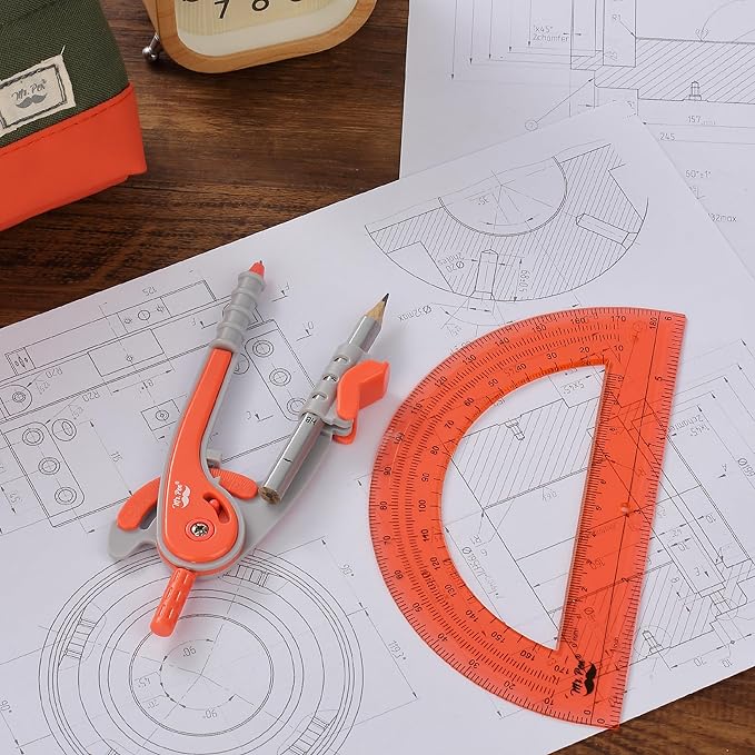 Mr. Pen- Geometry Compass and Protractor Set, 6 Inch Compass, 6 Inch Protractor - Image 6