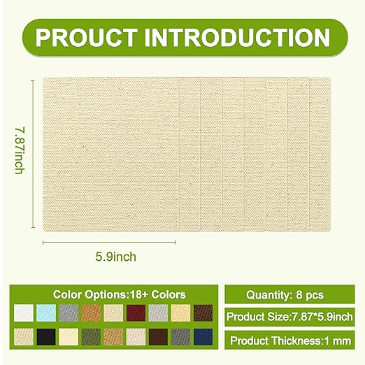 Besezx Canvas Repair Patch, Outdoor Gear Patch, 7.87x5.9 Inches 8PCS, - Image 2