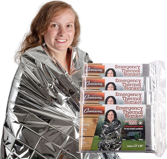 Grizzly Gear Emergency Mylar Thermal Blankets Survival Kit Camping by GrizzlyGear