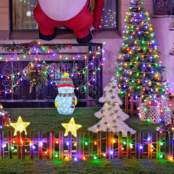 JMEXSUSS 100 LED Battery Operated Christmas Lights Indoor Outdoor Waterproof - Image 7