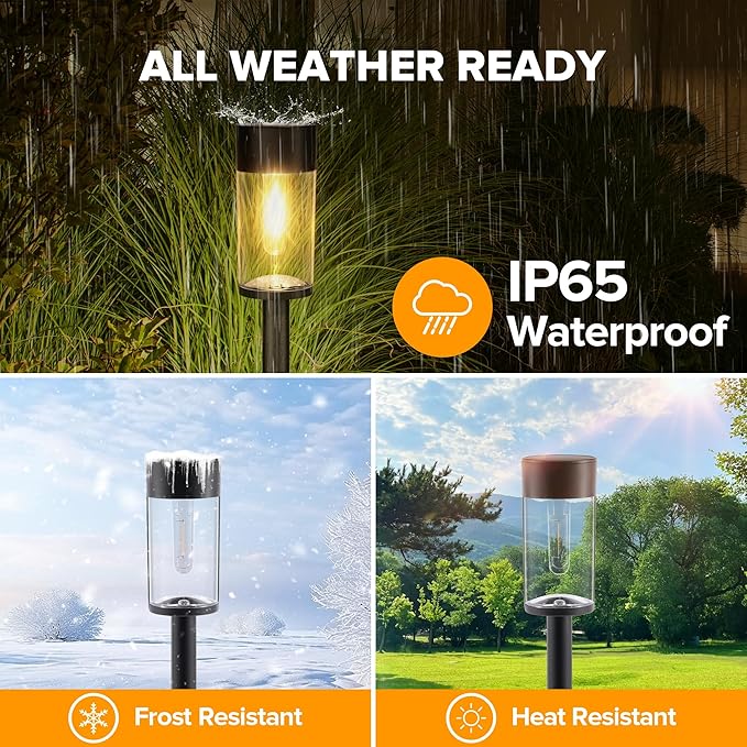 UME 8 Pack Solar Pathway Lights Outdoor, Bright Solar Garden Lights - Image 5