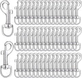Lucky Goddness 50pcs Swivel Snap Hooks by LuckyGoddness
