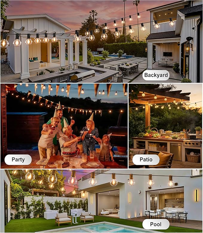 DAMAING Outdoor String Lights 300FT Waterproof Globe String Lights - Image 8