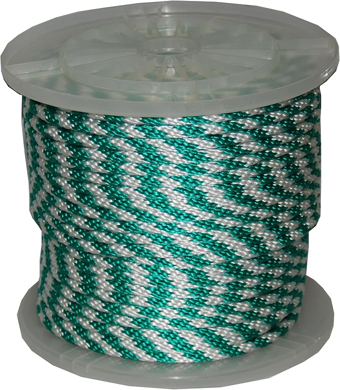 T.W . Evans Cordage 5/8" X 200' Green & White Solid Braid Propylene MFP Derby by T.W+.+Evans+Cordage+Co.