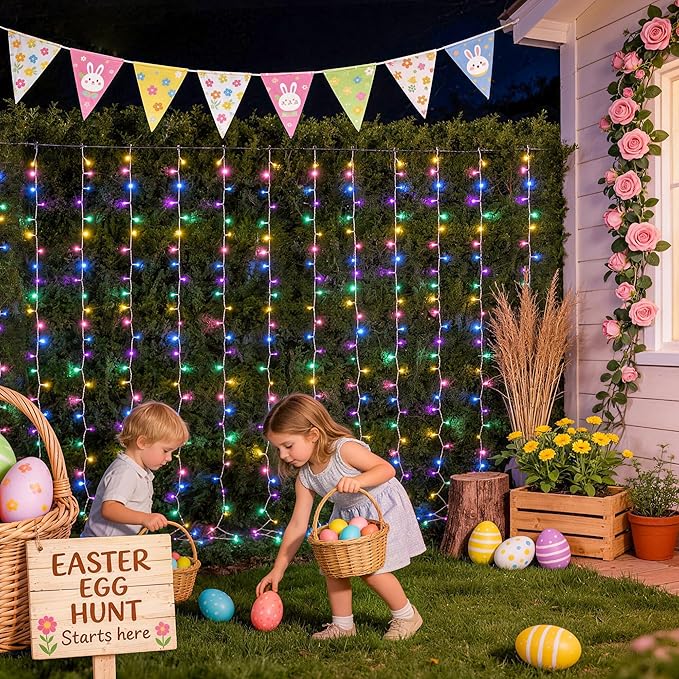JMEXSUSS 300LED Easter Decorations Curtain Lights - Image 2