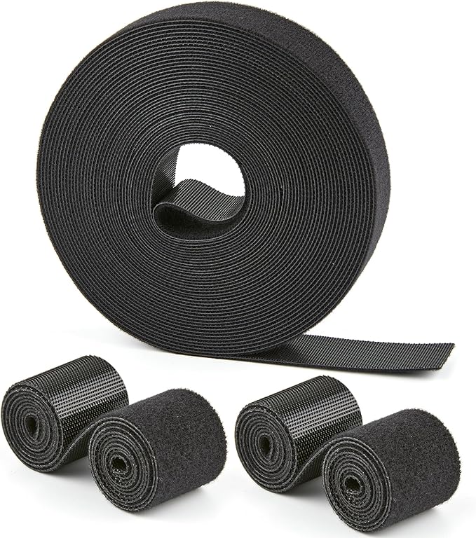 25 Ft x 1 inch Hook and Loop Roll, Reusable Fastening Cable Ties, Office and by NBTORCH