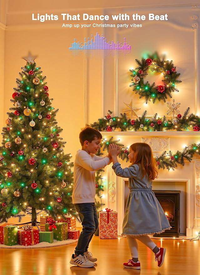 Minetom 82ft 250LED Color Changing Christmas Halloween Tree Lights, LED RGB - Image 8