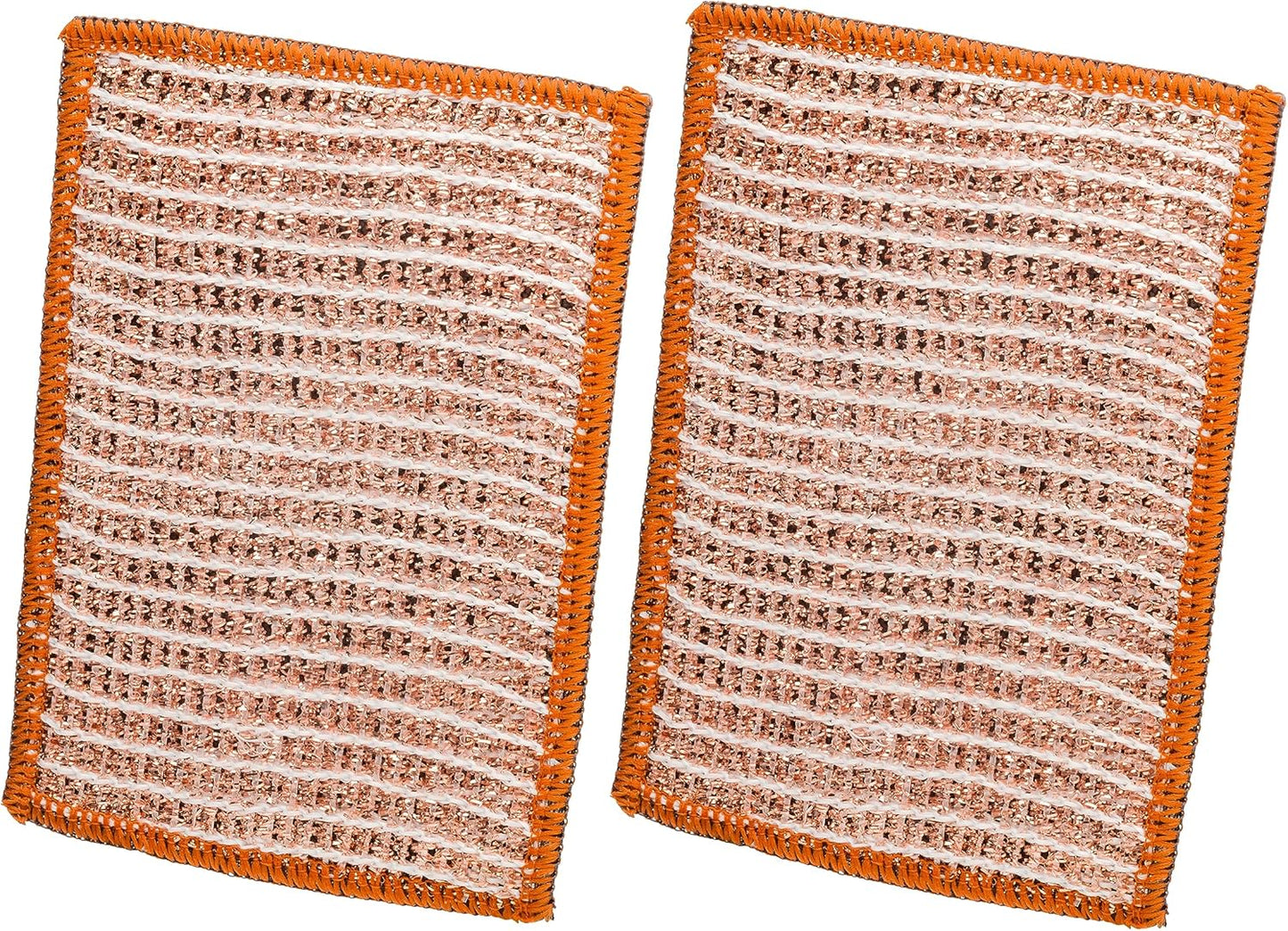 Redecker 2-Ply Woven Copper Scrubbing Cloth & Microfiber Cleaning Wipe – Dual-Surface, Non-Scratch, Reusable & Machine Washable Real Copper Pads for Kitchen & Home – Set of 2