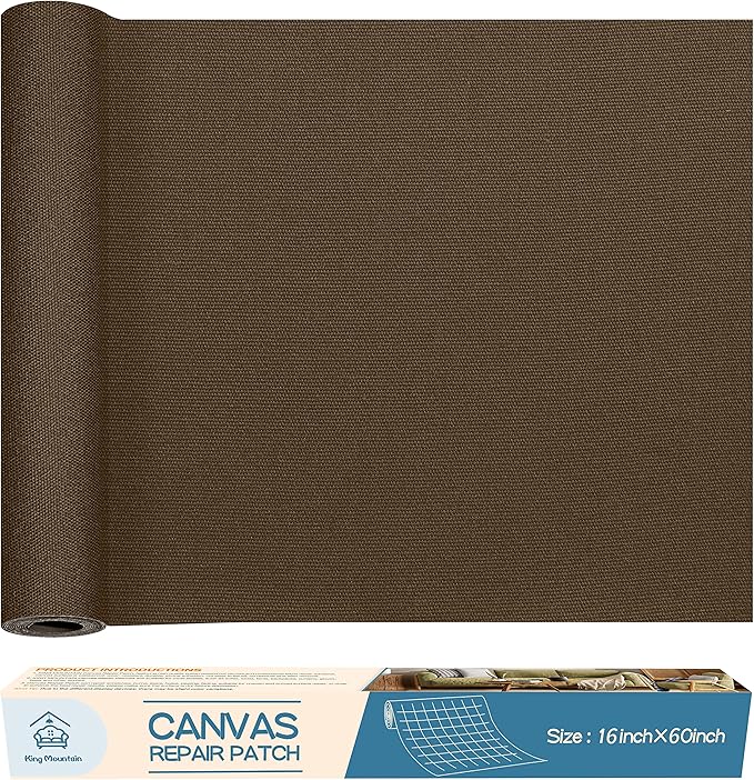 KING MOUNTAIN Canvas Repair Patch 16×60 Inch Self-Adhesive Waterproof Fabric by ForABetterHomeLife