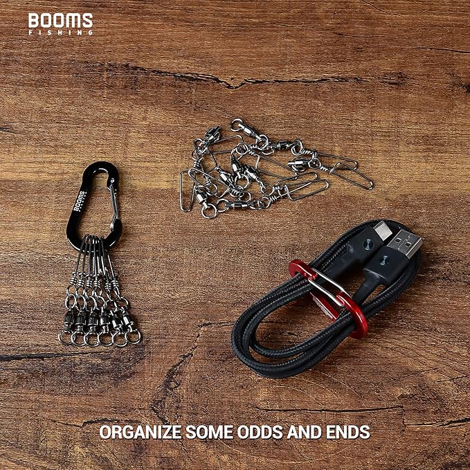 Booms Fishing CC1 Multi-Use Carabiner Clip, 6 Pack Small Caribeener Clips - Image 4