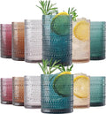 Khen Plastic Hobnail Drinking Glasses Set of 12 Neutral Tones Cups 6x 10oz by Khen
